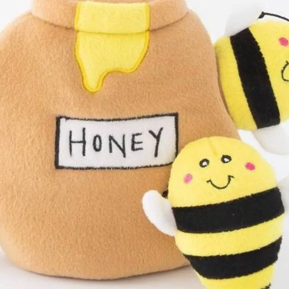 Zippy Paws Burrow Interactive Dog Toy Hide and Seek Squeaky Honey Pot with Bees
